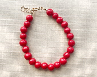 Beaded bracelet | baby bracelet | women’s  bracelet | Christmas bracelet | red bracelet | customized bracelet | personalized | gold filled