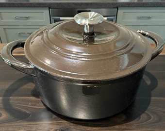 Tramontina geëmailleerde gietijzeren braadpan 4 qt bruin/zwart met deksel