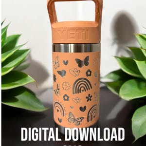 Regenboogvlinderharten 12oz laser SVG-beker wrap met logouitsparing met of zonder naamruimte, 12oz gegraveerde SVG-omslag