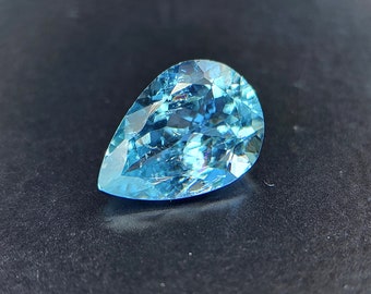 Crushed Ice Santamaria Aquamarine Pear Shape 12.5x9 mm / 2.94 Carats / Santamaria Quality / Loose Aquamarine Pear