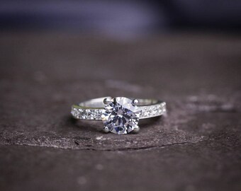 Moissanite Diamond Engagement Ring 925 Sterling Silver Gift for her