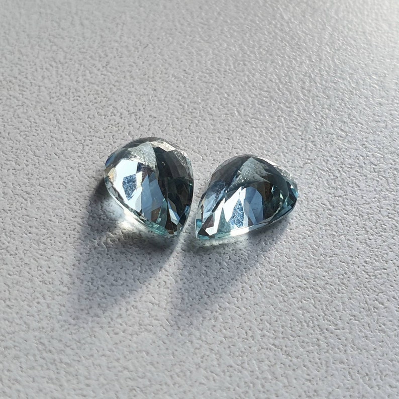 Aquamarine pear shape pair Size 10x7 mm 3.70 Carat AAA Quality VVS Clarity loose Aquamarine pear