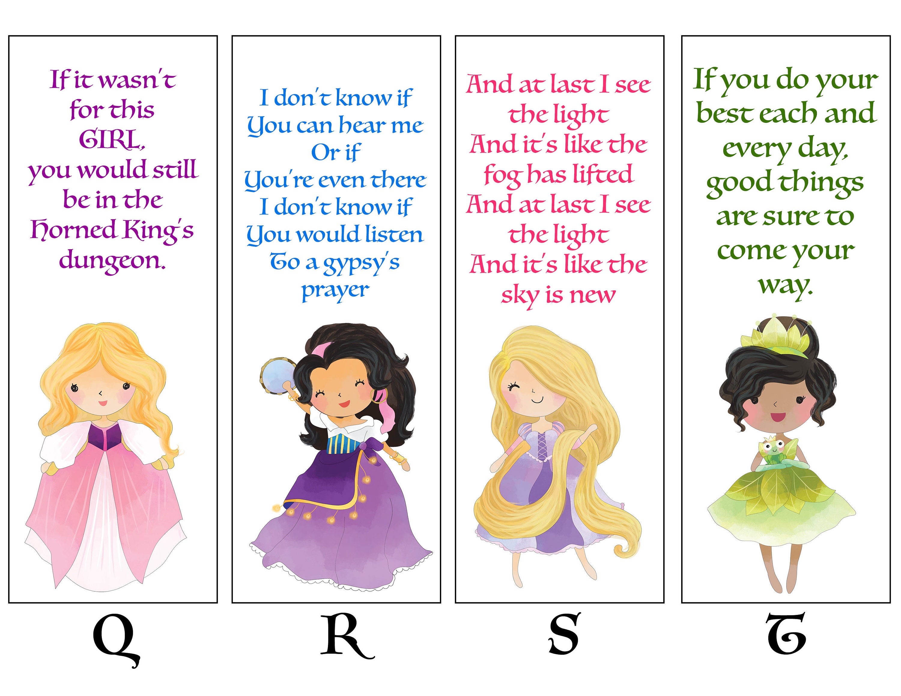 Princess Bookmarks | Etsy