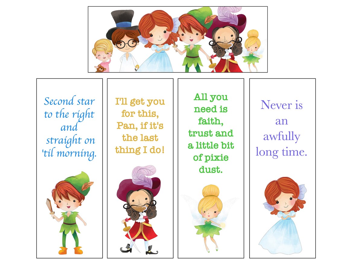 Peter Pan Bookmarks | Etsy