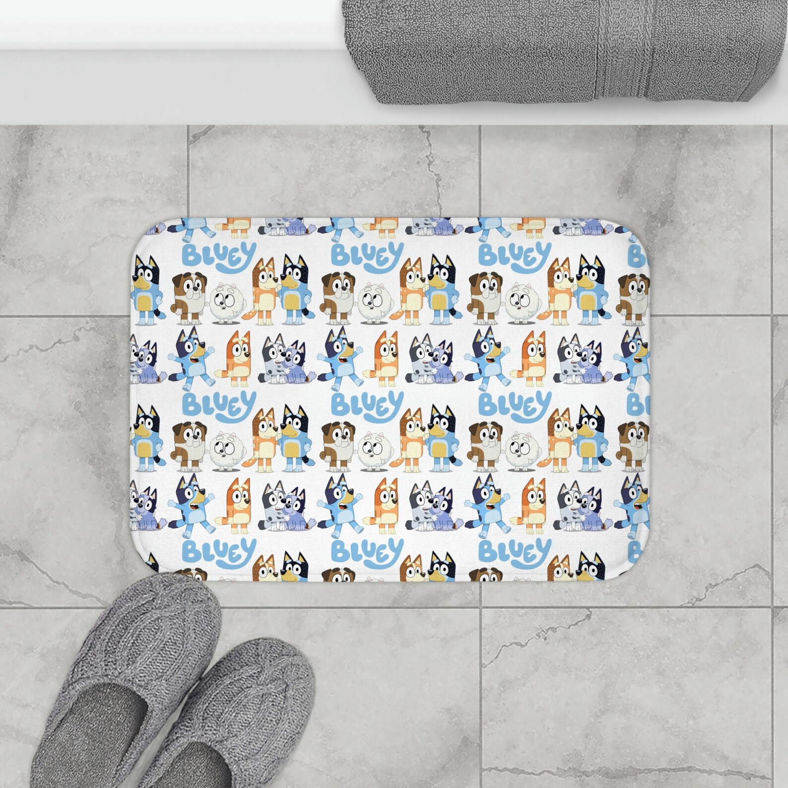 Bluey Bath Mat Bluey Bathroom Bluey Friends Bluey Family Etsy Singapore
