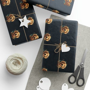 Carta da regalo Golden Retriever / Carta dorata e nera / Sofisticata / Femminile / Eleganza per regali / Regalo di compleanno per lui e lei