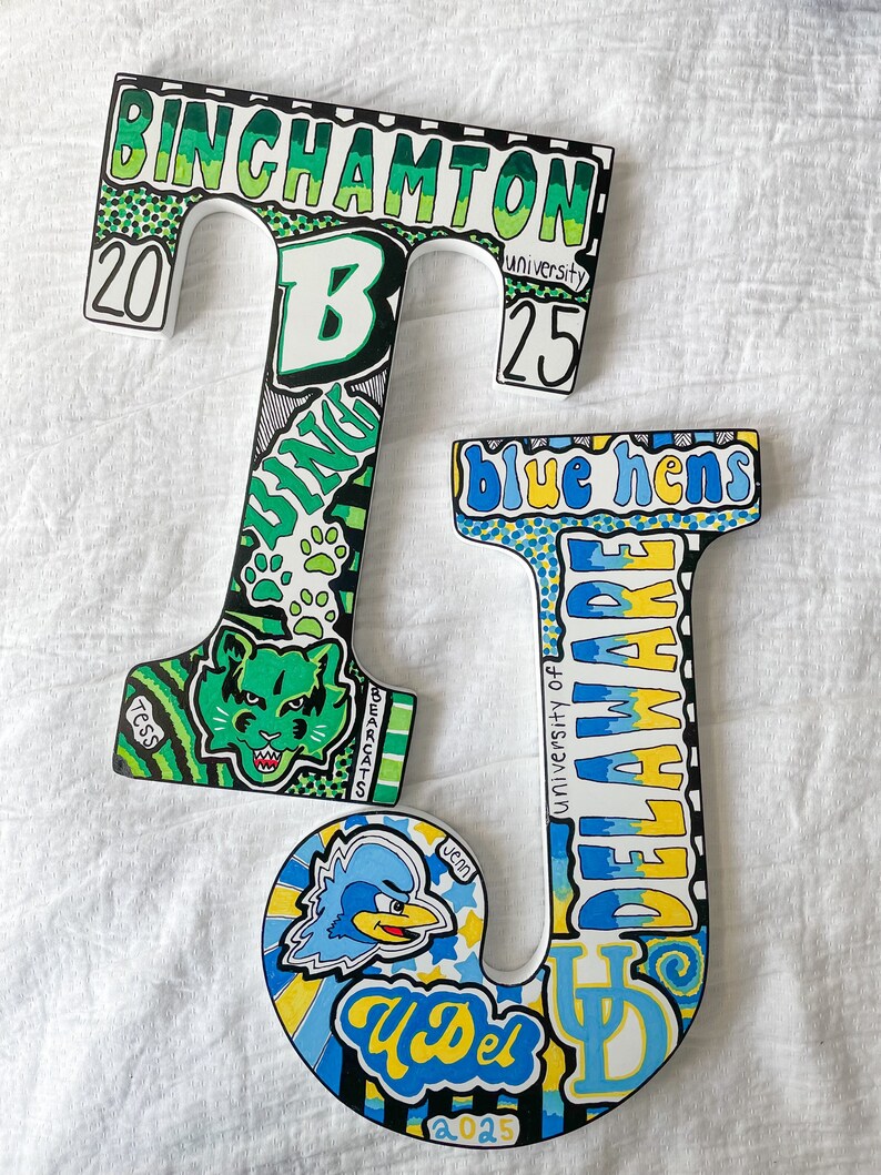 Hand-drawn Wooden College Letter 