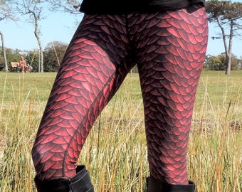 Dragonscale Leggings - Garnet