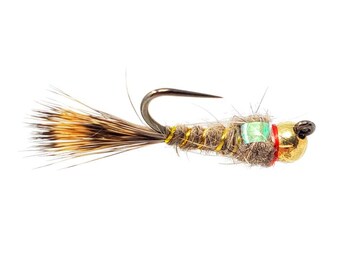 Jiggy Flashback Hare's Ear - Nymph Flies for Trout Fly Fishing