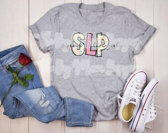 Speech Pathology T-Shirt - SLP Doodle Letters with Script