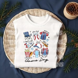 Retro Baseball Game Day DTF Transfer | Ready to Press Heat Transfer for Shirts | Vintage Sports Graphic