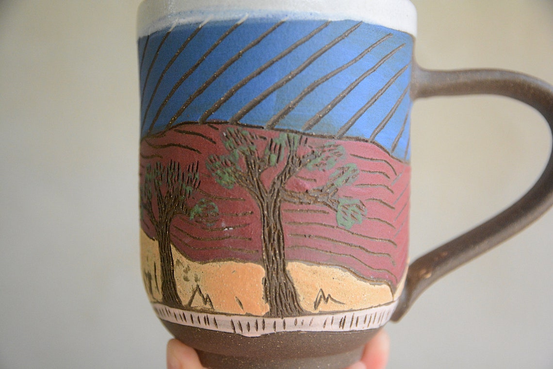 Joshua Tree Coffee Mug/ Handmade Ceramic Mug with Joshua Tree Etsy