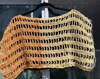 Crochet mesh croptop shaded yarn beige brown gray, summer fashion, beachwear cover