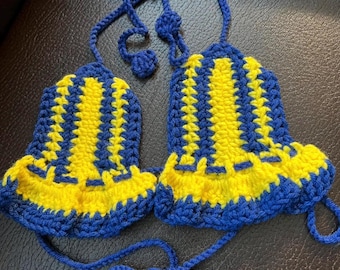 Top de bikini de crochet hecho a mano, ropa de playa de verano ajustable