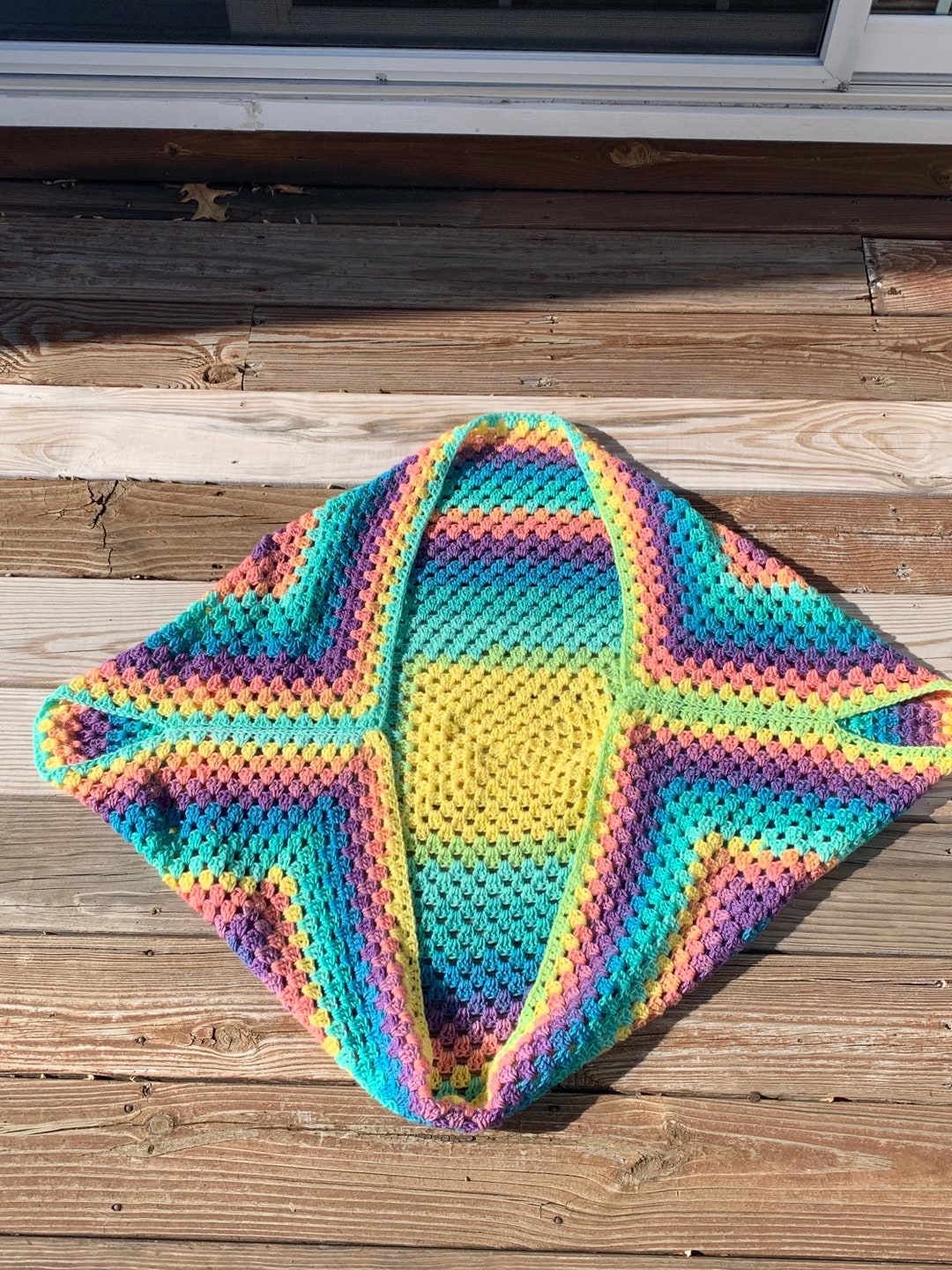 Rainbow Shrug Top Granny Square Shrug Handmade Crochet Shrug Etsy