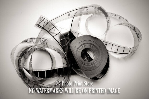 Movie Poster Photography Vintage Movie Film Reel Unrolled Black and White,  Printable Wall Art Home Decor Digital Download -  Canada