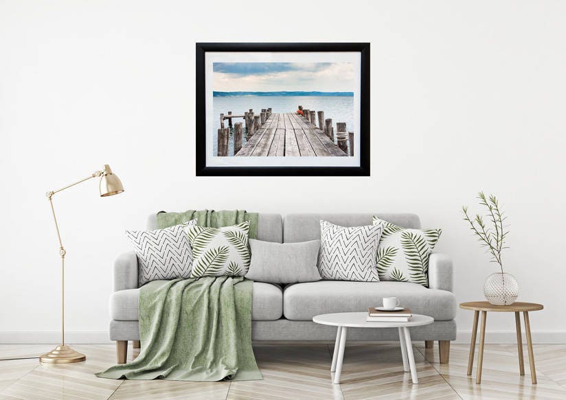  VTCTOASY Wood Jetty and Calm Lake Print Color Changing