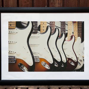 Electric guitar photo poster guitar collection wall art photography fender musical instrument printable digital download