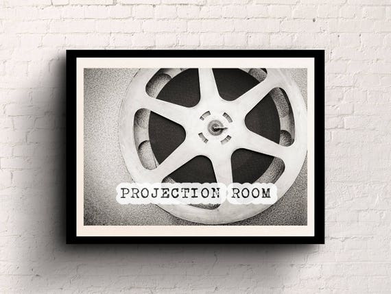 Vintage movie poster photography projectionist sign cinema film reel,  printable wall art home decor digital download