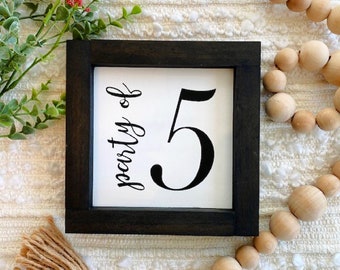 Party of Sign, Number Party of Sign, Family Number Sign, Family Party of Sign, Baby Shower, Farmhouse Decor, Gallery Wall Sign, Number Sign