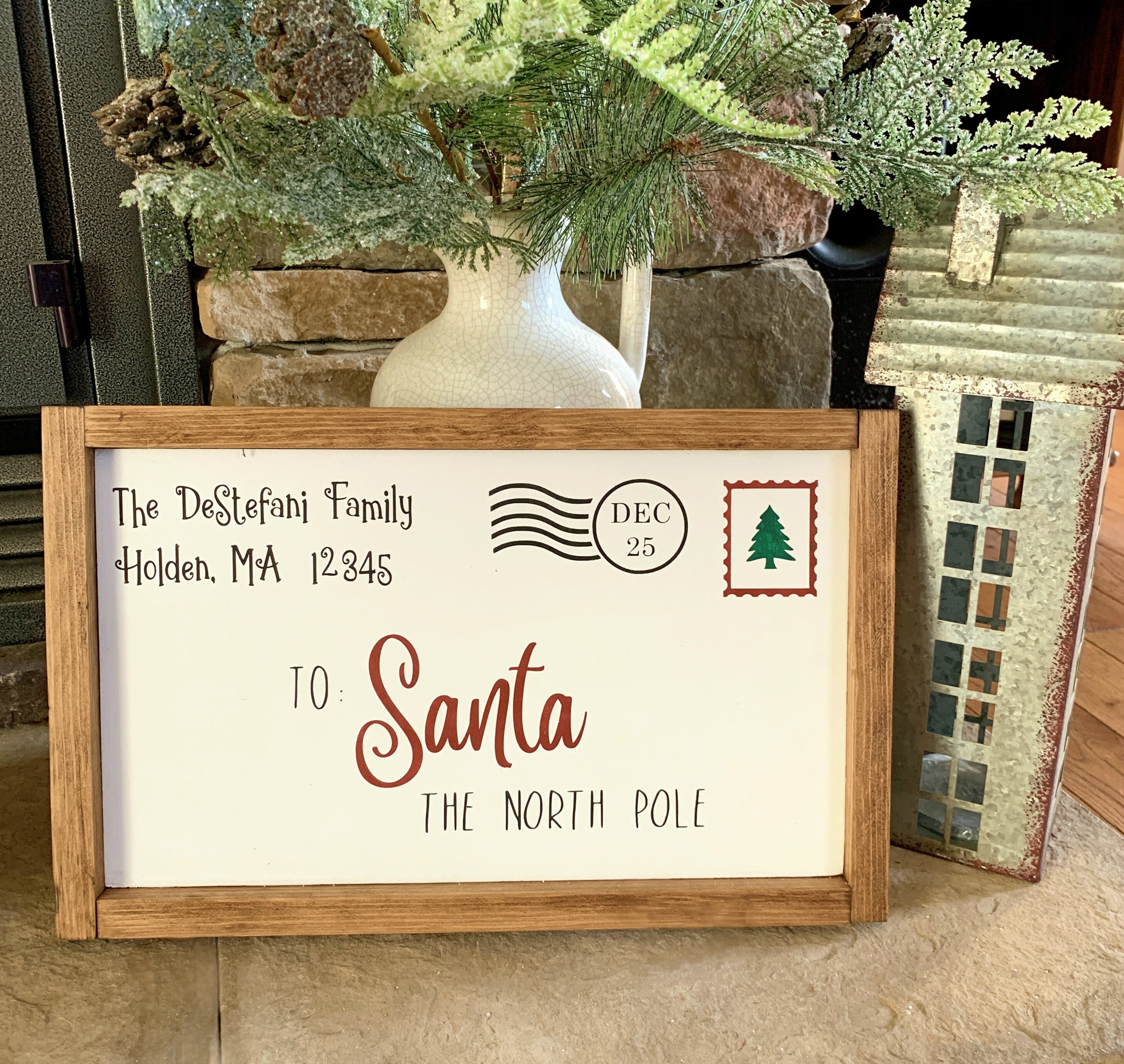 Personalized Santa Letter Sign Family Name Christmas Decor - Etsy