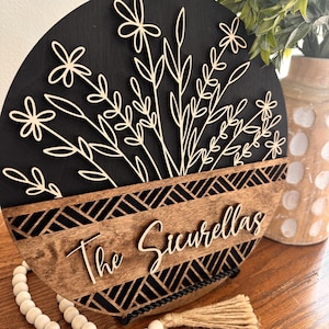 Wooden Door Sign, Family Name Sign, Engagement Gift, Housewarming Gift, Personalized Sign, Last Name Sign, Front Door Welcome, Wedding Gift