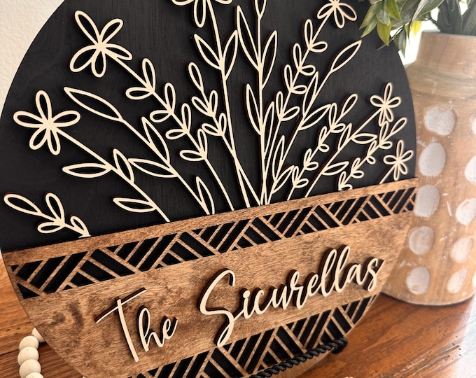 Wooden Door Sign, Family Name Sign, Engagement Gift, Housewarming Gift, Personalized Sign, Last Name Sign, Front Door Welcome, Wedding Gift