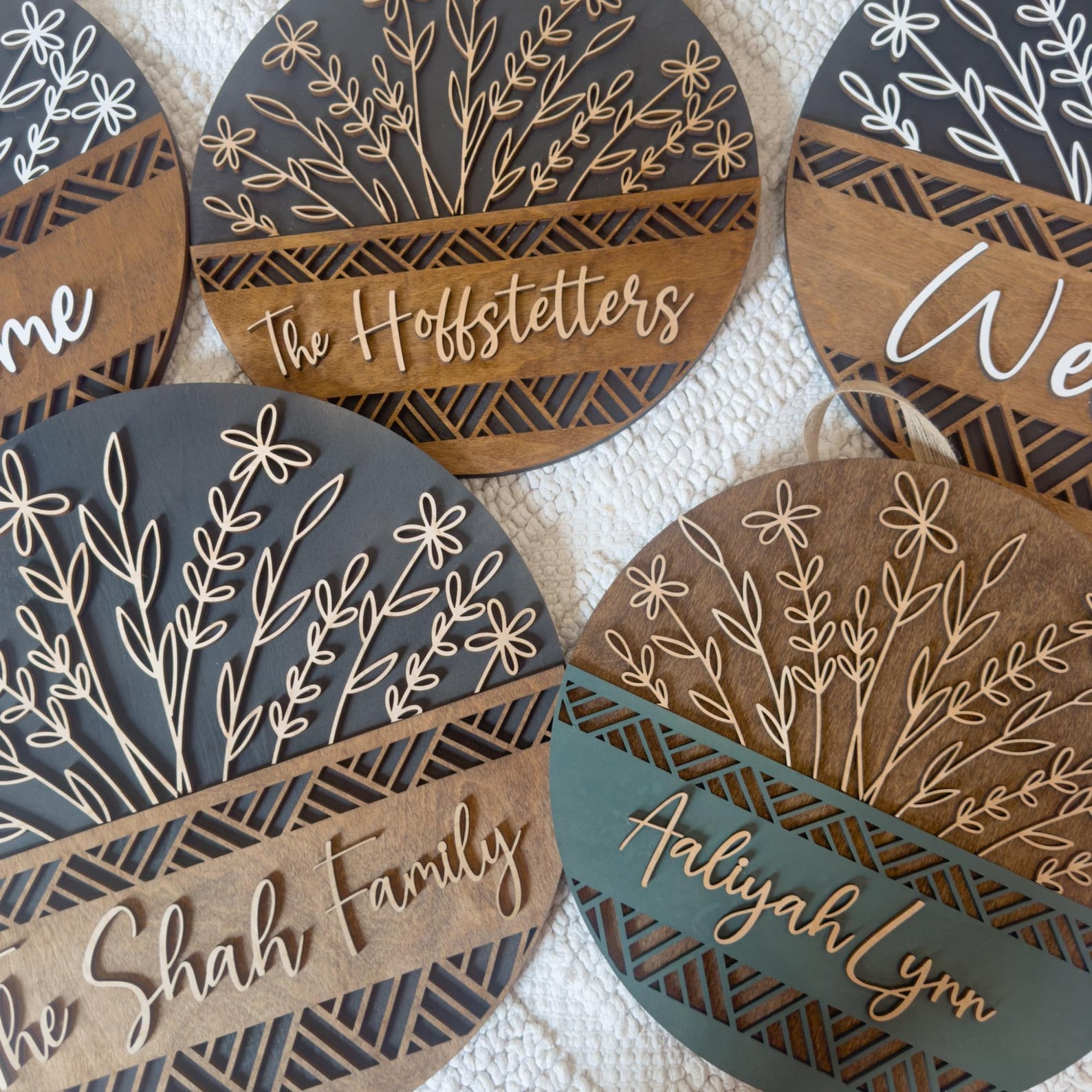 Wooden Door Sign, Family Name Sign, Engagement Gift, Housewarming Gift, Personalized Sign, Last Name Sign, Front Door Welcome, Wedding Gift - 12 inch/ Light Gray, Sage