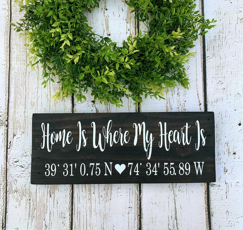Wooden Signs Custom Wooden Sign Coordinate Sign Home Decor Custom