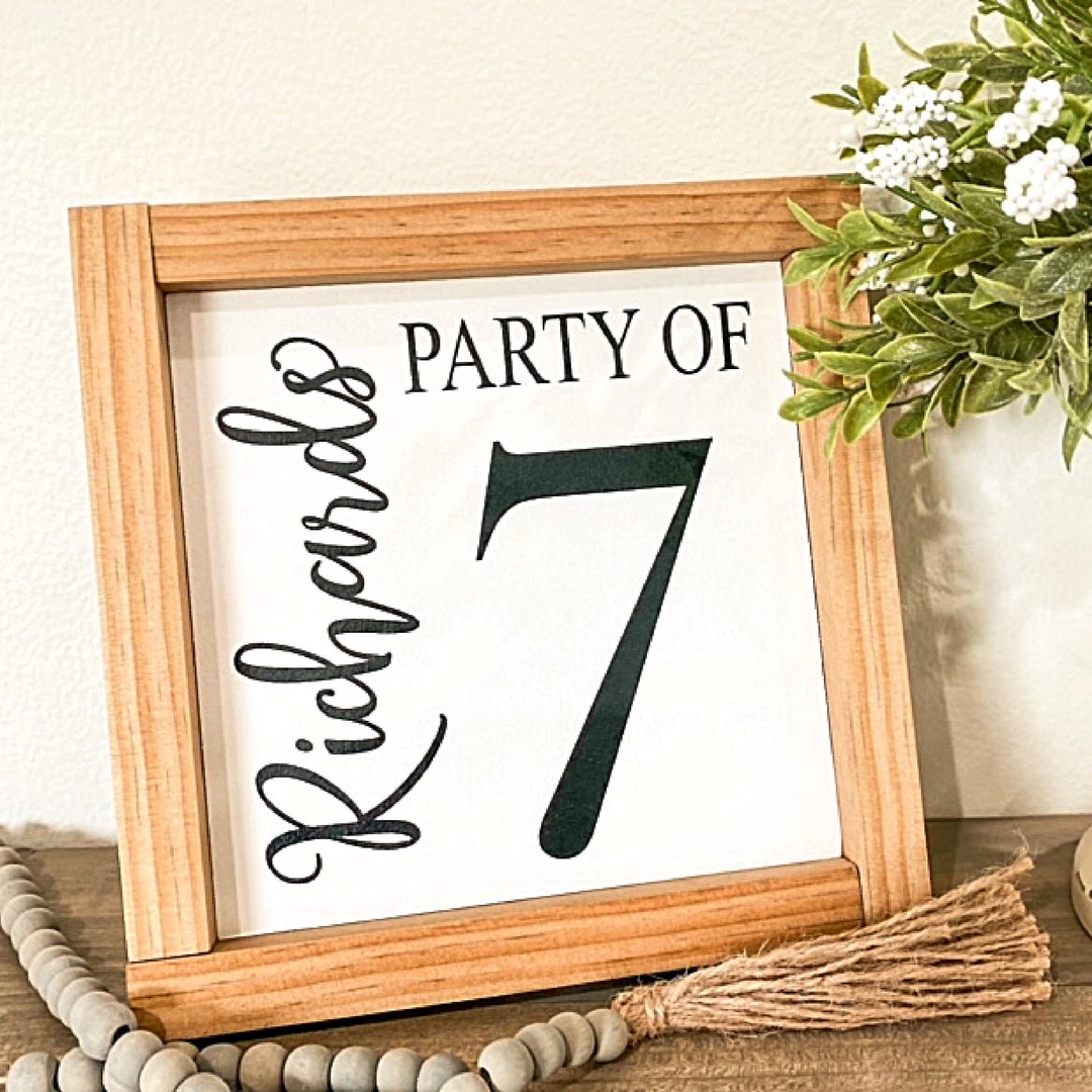 Party of Sign, Family Party Of, Family Name Gallery Sign, Number Sign ...