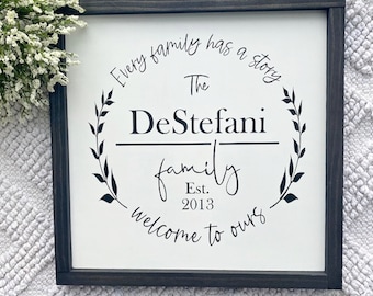 Welcome To Our Story Personalized Family Sign, Every Family Has A  Story, Family Name Wood Sign, Wedding Gift,  Last Name Wood Sign