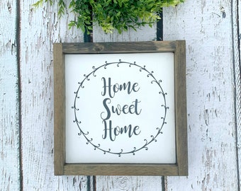 Home Sweet Home Wooden Sign, Farmhouse Style Sign, Rustic Wood Sign, New Home Gift, Fixer Upper Style, Home Decor