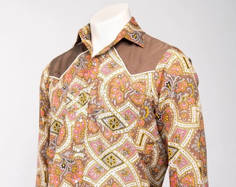 Vintage psychedelic paisley western shirt