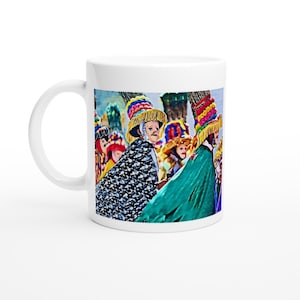 White 11oz Ceramic Mug Of El Gueguense De Nicaragua Craft Souvenir Artesania Nica Taza Blanca Para Tomar Cafe Te De Nicaragua