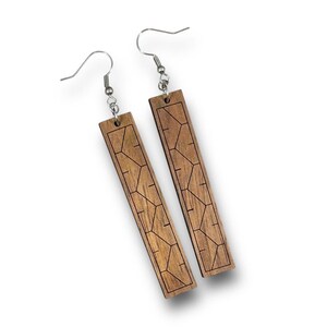 Engraved Koa Honu Earrings