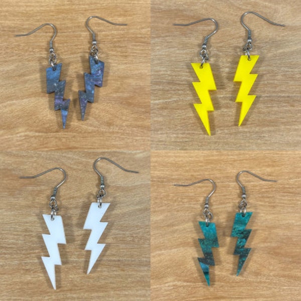 Yellow Lightning Bolt Earrings