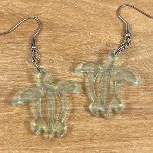 Glass Acrylic Honu Earrings