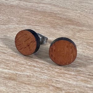 Koa round stud earrings 10mm