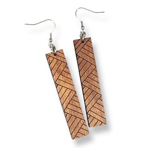 Engraved Koa Lauhala Earrings