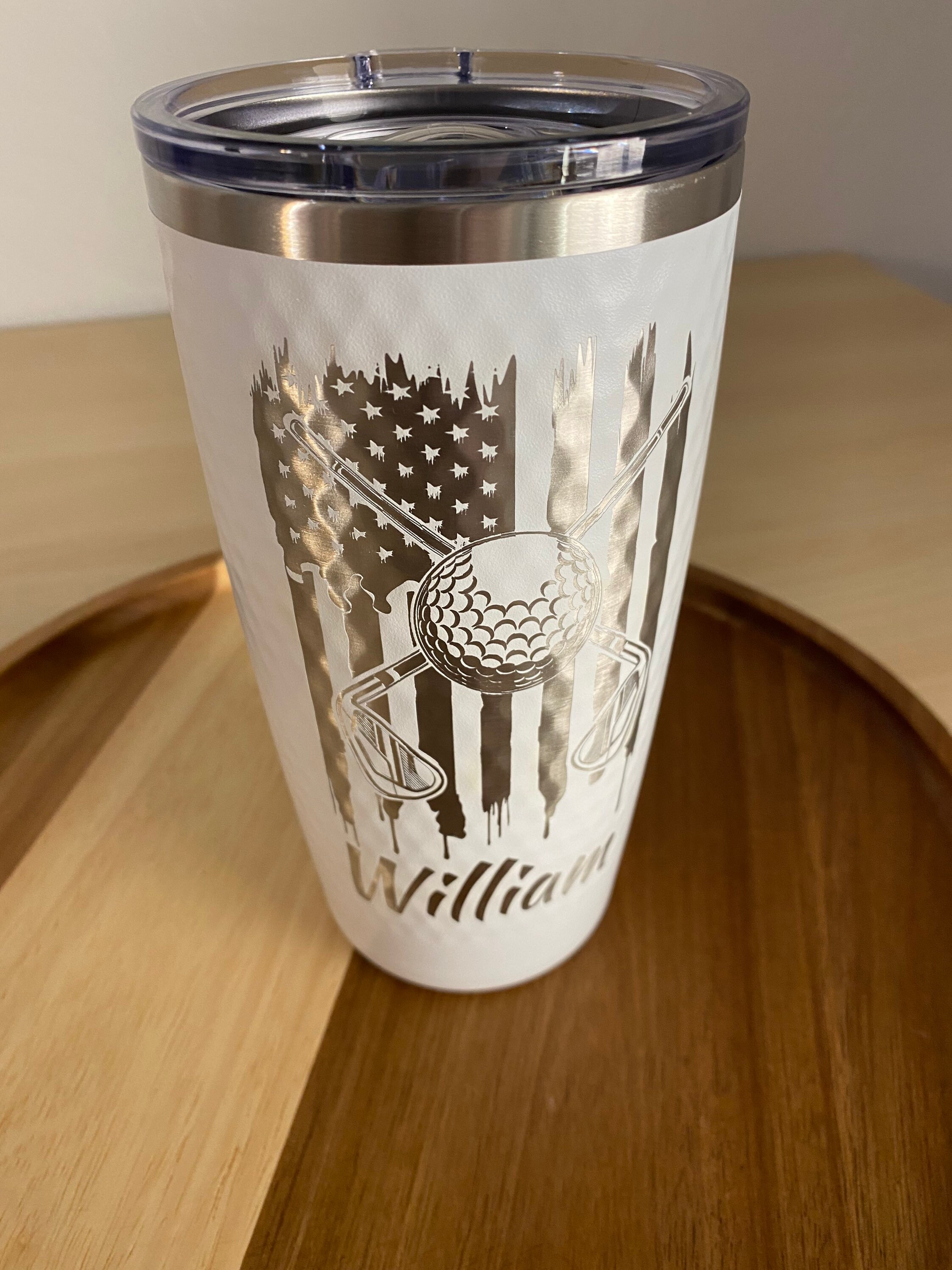 Golf Dimple Tumbler Personalized Golf Tumbler Customized Etsy