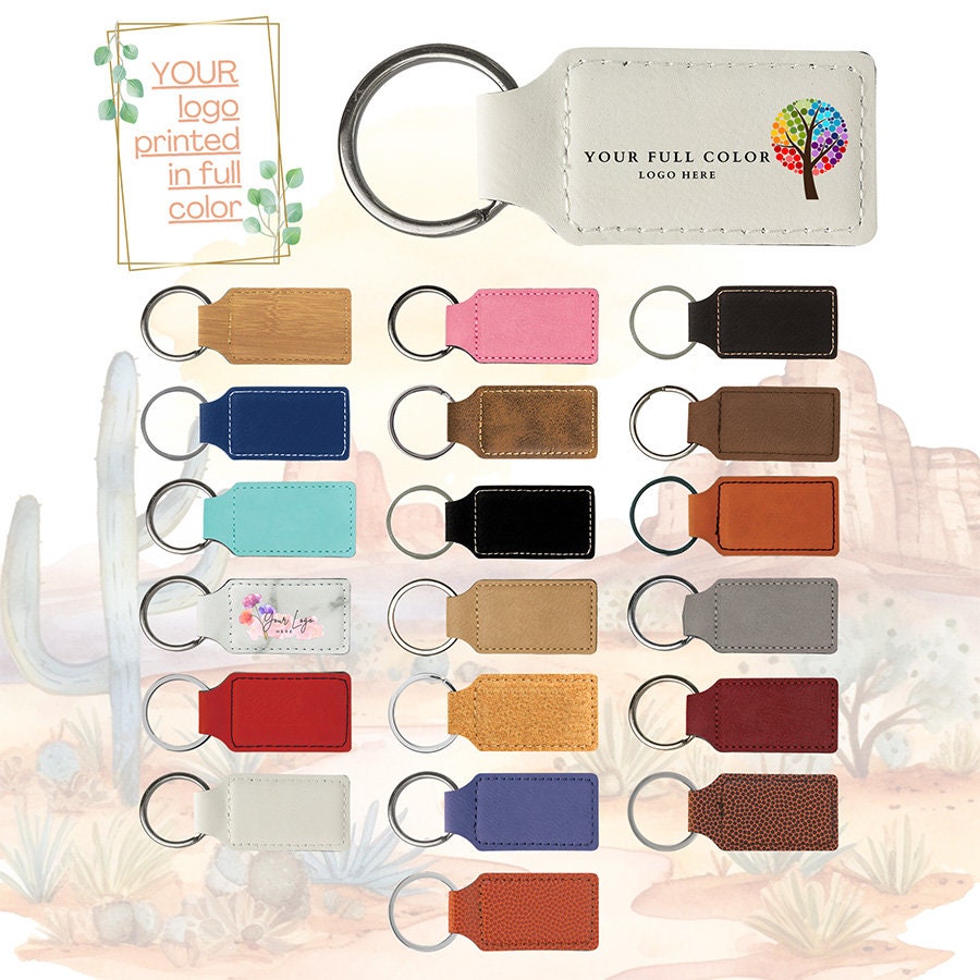 Custom Printed Keyring With Full Color Logo, Small Business Swag ...