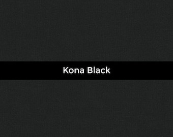 Robert Kaufman - Kona Solids - Kona noir, noir uni, tissu en coton noir, tissu en coton, bases de la courtepointe, tissu de fond, tissu pour masques