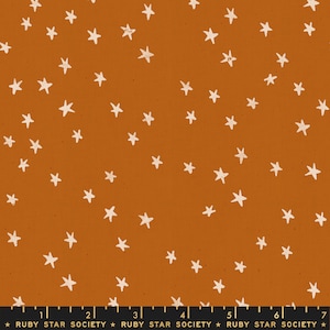 Moda - Ruby Star Society - Alexia Marcelle Abegg - Starry - Saddle, Blender Fabric, Basic, Unbleached Cotton, Tan Brown and Natural, Stars