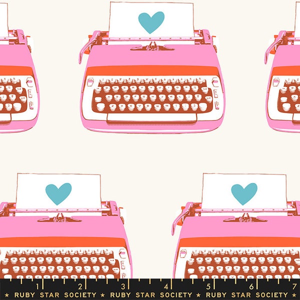Typewriter Fabric Etsy