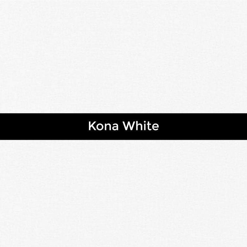 Robert Kaufman Kona Solids Kona White, Solid White, White Cotton Fabric, Cotton Fabric, Quilting Basics, Background Fabric, Mask Fabric image 1