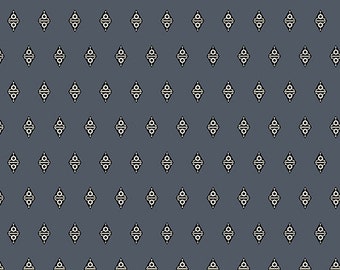 Andover Fabrics - Giucy Giuce - Fabric from the Attic - Alien Diamond in Shirt, Dark Blue with Diamond, Blender Fabric, Background, Denim