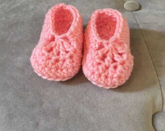 Crocheted baby girl ballerina slippers
