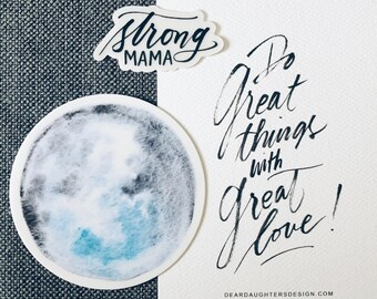 Strong Mama Blue Moon Vinyl Decal Sticker Pack of 2
