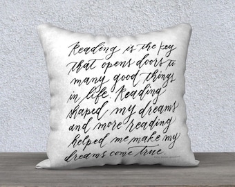 18"x18" Pillow - Reading Quote Ruth Bader Ginsburg Pillow - Gift for Reader Bookworm