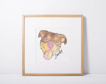 Custom Pet Portrait: Hand-Drawn Colored Pencil Pop-Art